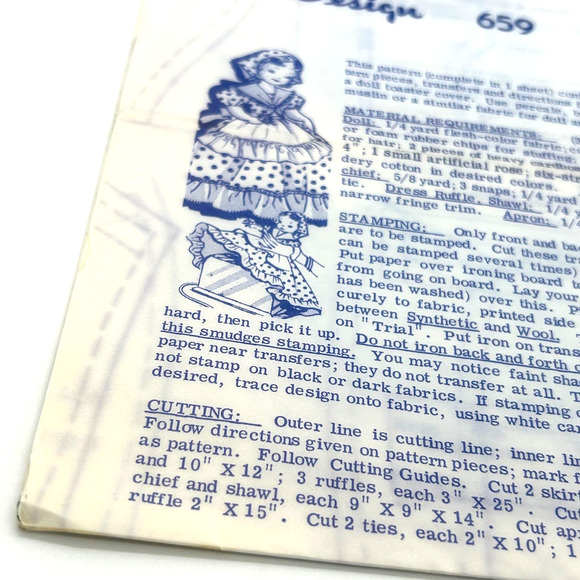 Vintage Mail Order Doll Toaster Cover Transfer Pattern #659 - Picture 5 of 7